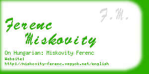 ferenc miskovity business card
